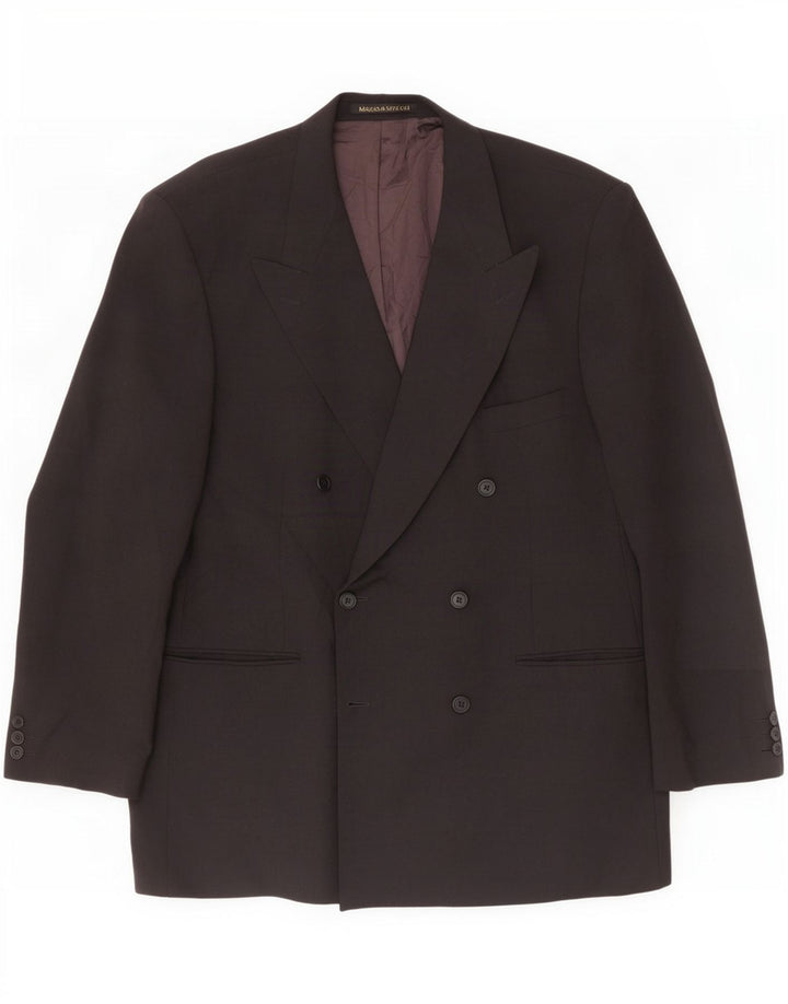 Мужской двубортный пиджак Marks & Spencer UK 44 XL, черный полиэстер