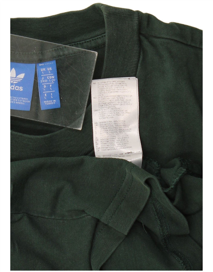 ADIDAS Мужская футболка с рисунком, большой зеленый хлопок