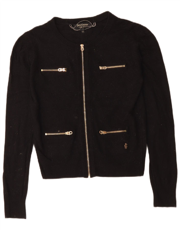 Женский укороченный кардиган Juicy Couture UK 10, маленький черный шерстяной свитер
