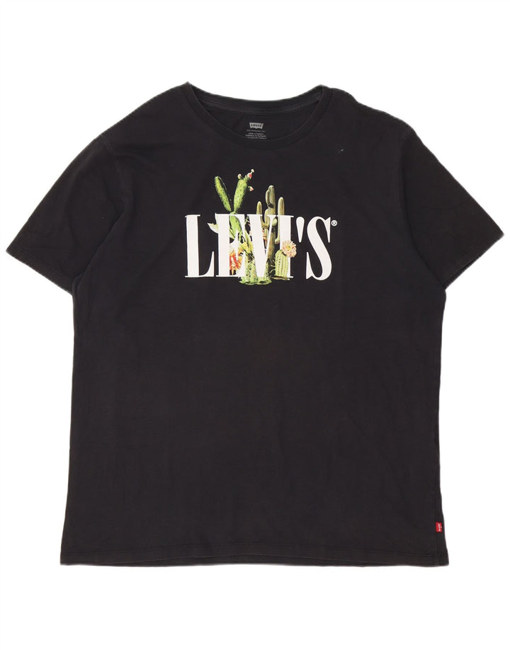 Мужская футболка с рисунком Levi's, верх XL, черный хлопок
