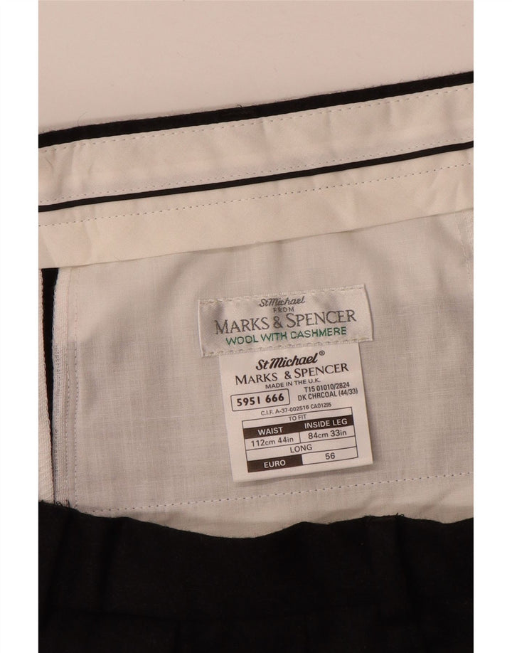 Мужские костюмные брюки MARKS & SPENCER W44 L33 черные шерстяные