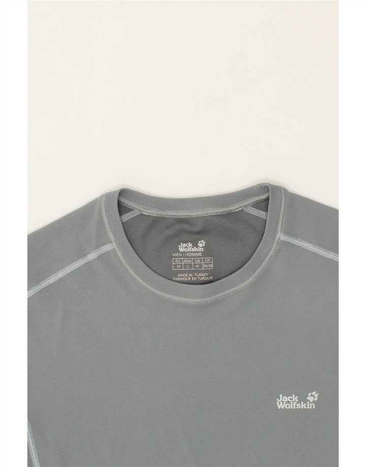JACK WOLFSKIN Mens T-Shirt Top UK 36/38 Small Grey Polyester Vintage Jack Wolfskin and Second-Hand Jack Wolfskin from Messina Hembry 