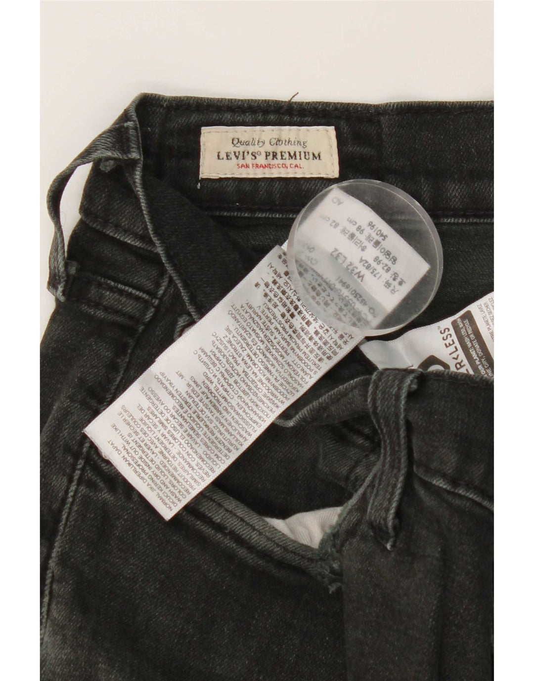 Мужские узкие джинсы Levi's W32 L32, черный хлопок
