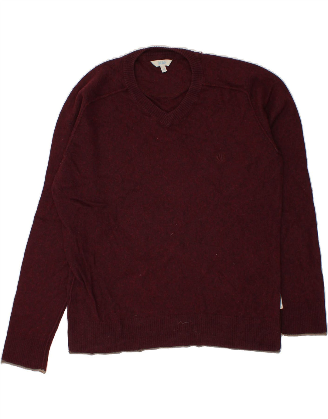 FAT FACE Mens V-Neck Jumper Sweater Medium Burgundy Cotton Vintage Fat Face and Second-Hand Fat Face from Messina Hembry 