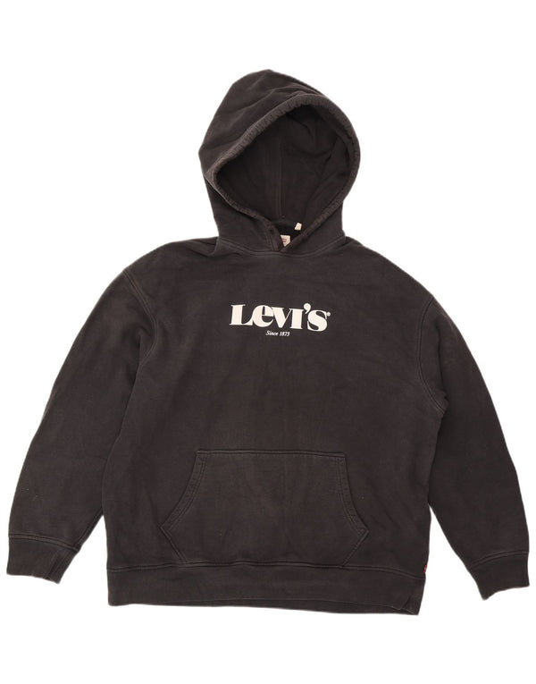 Мужской джемпер свободного кроя с капюшоном Levi's, большой черный, хлопковый