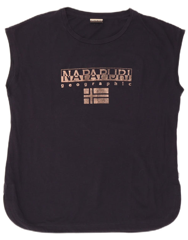 Женский жилет с графическим рисунком Napapijri UK 16, большой темно-синий