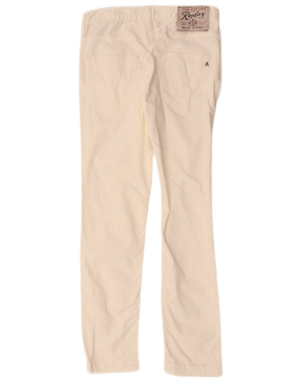 Джинсы узкого кроя для девочек 13–14 лет Replay W28 L27, белый хлопок