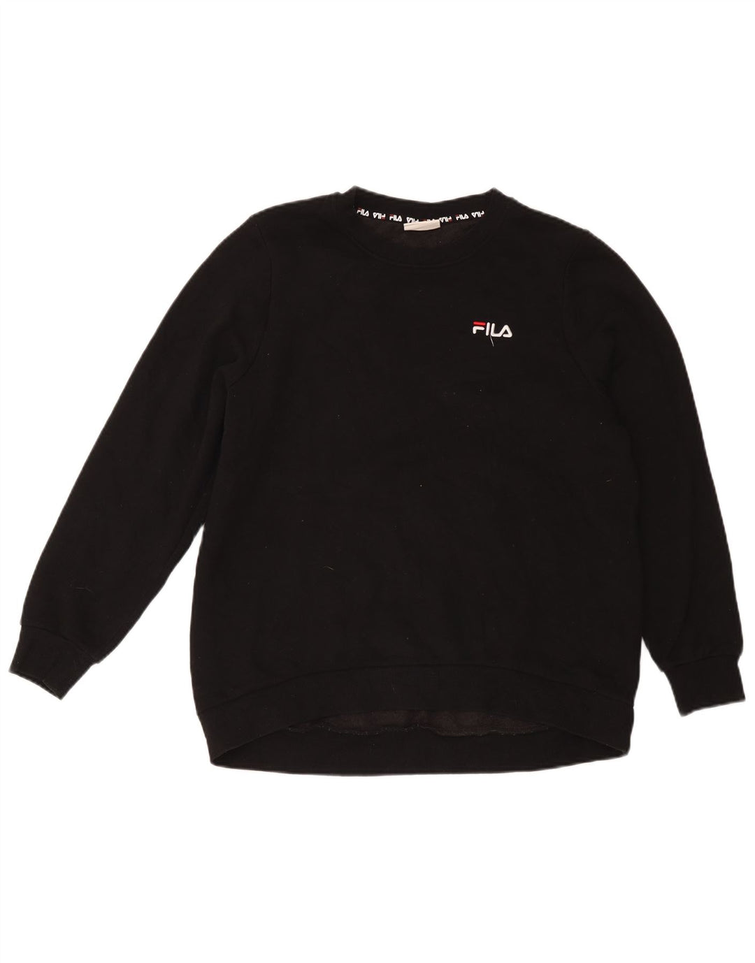 Женский свитер Fila UK 14, большой черный хлопок, толстовка