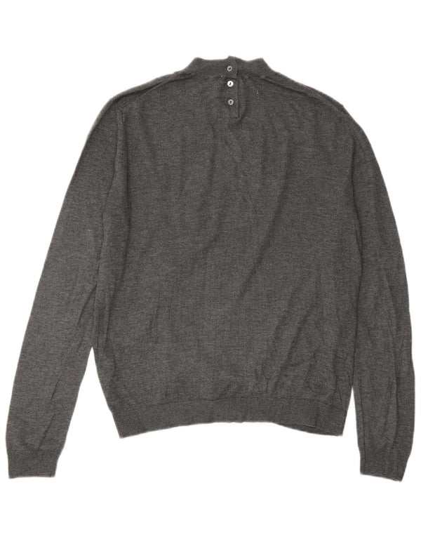Zara Womens Turtle Neck Jumper Sweater UK 14 Medium Grey Modal