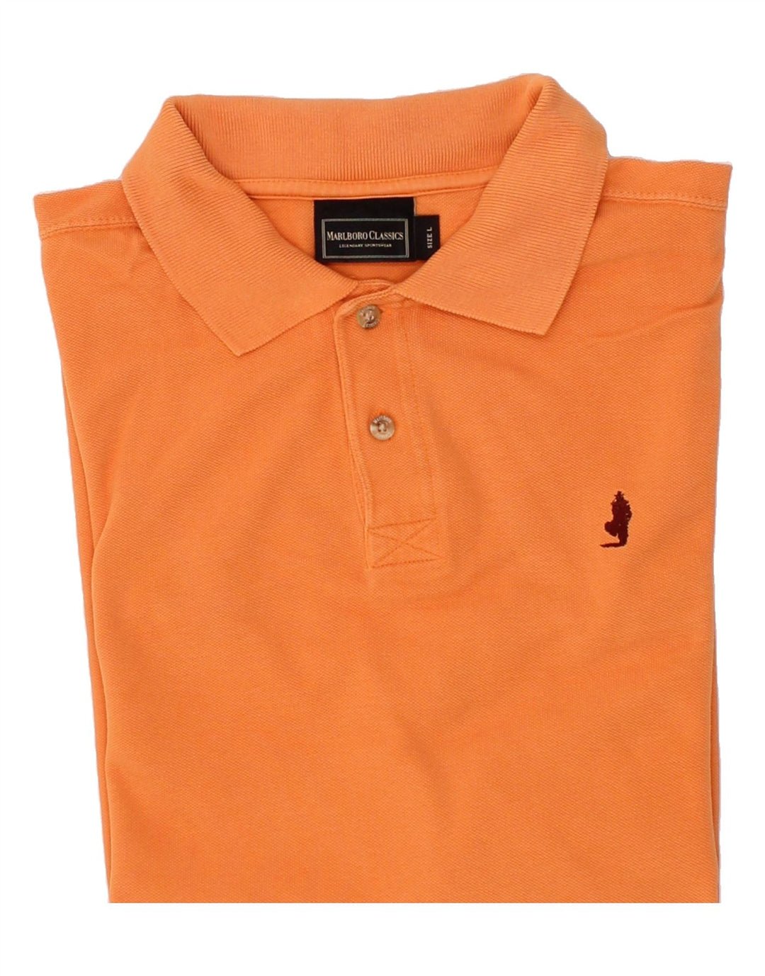 MARLBORO CLASSICS Mens Polo Shirt Large Orange Cotton Vintage Marlboro Classics and Second-Hand Marlboro Classics from Messina Hembry 