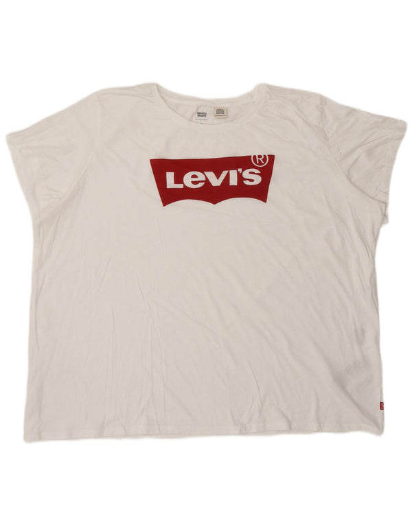 Мужская футболка с рисунком Levi's, топ 3XL, белый хлопок