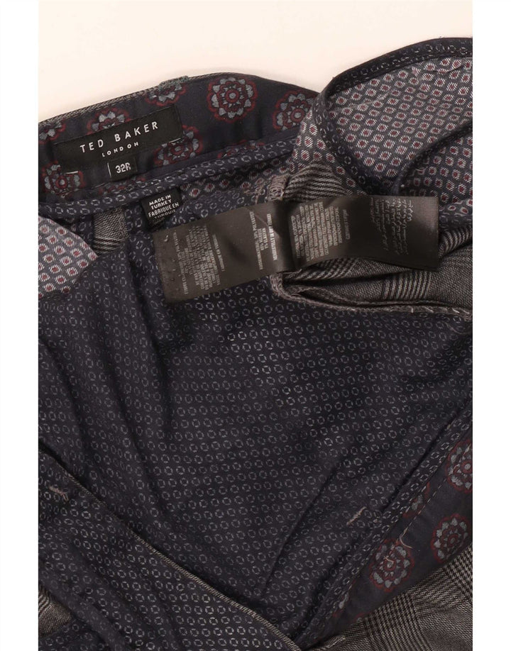 Мужские узкие повседневные брюки Ted Baker W32 L31 серые в клетку из полиэстера