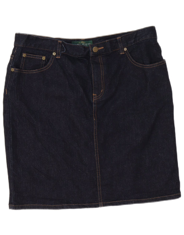 Женская джинсовая юбка Ralph Lauren для миниатюрных размеров, США 14, XL, W36, темно-синяя, хлопок