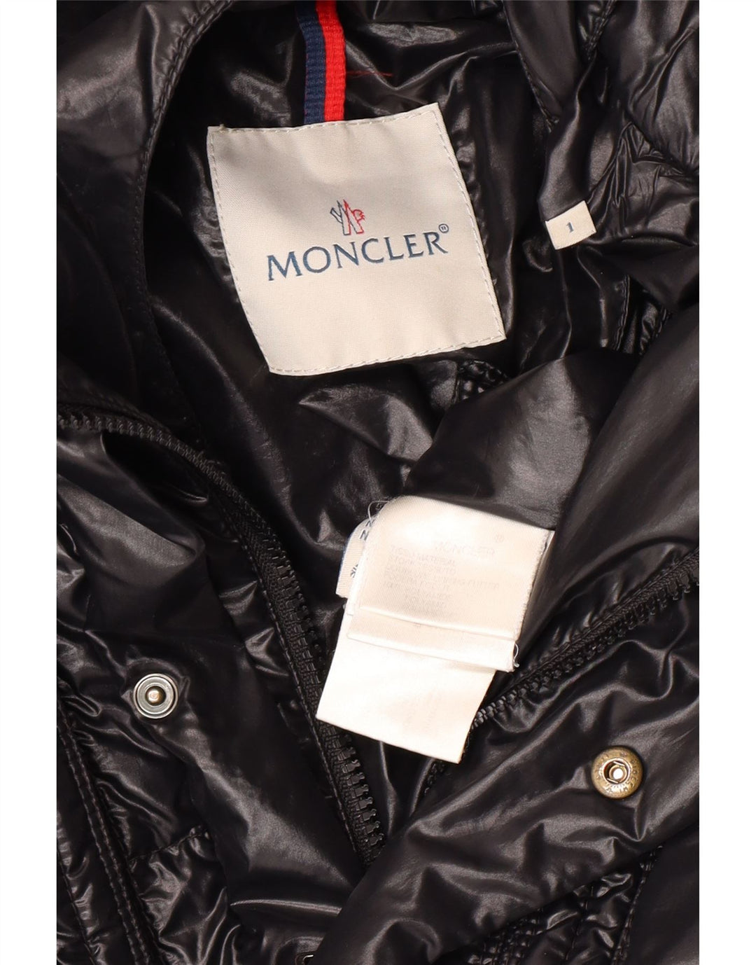 Moncler Женская стеганая куртка свободного кроя с капюшоном, размер 1, маленький черный полиамид