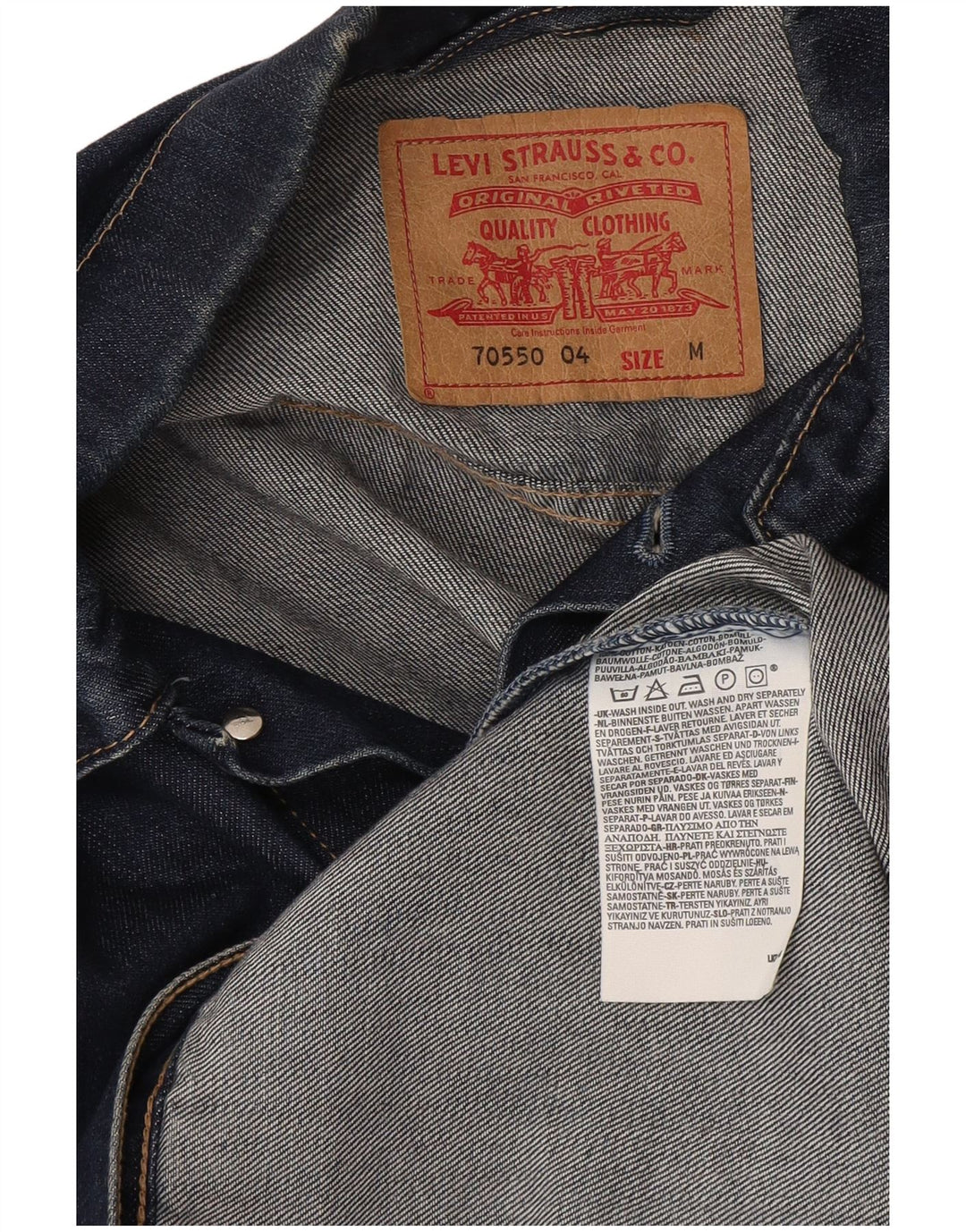 Мужская джинсовая куртка Levi's UK 38, средний синий хлопок, хлопок