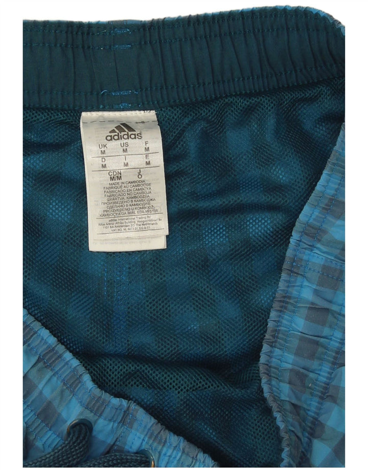 Мужские шорты для плавания Adidas среднего синего цвета в мелкую клетку из полиэстера