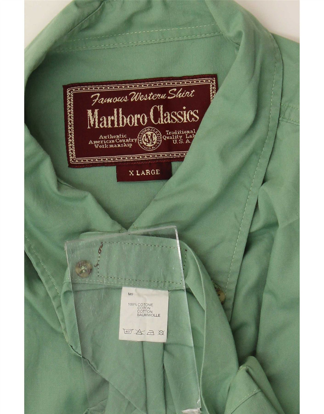 Мужская рубашка Marlboro Classics XL, зеленый хлопок