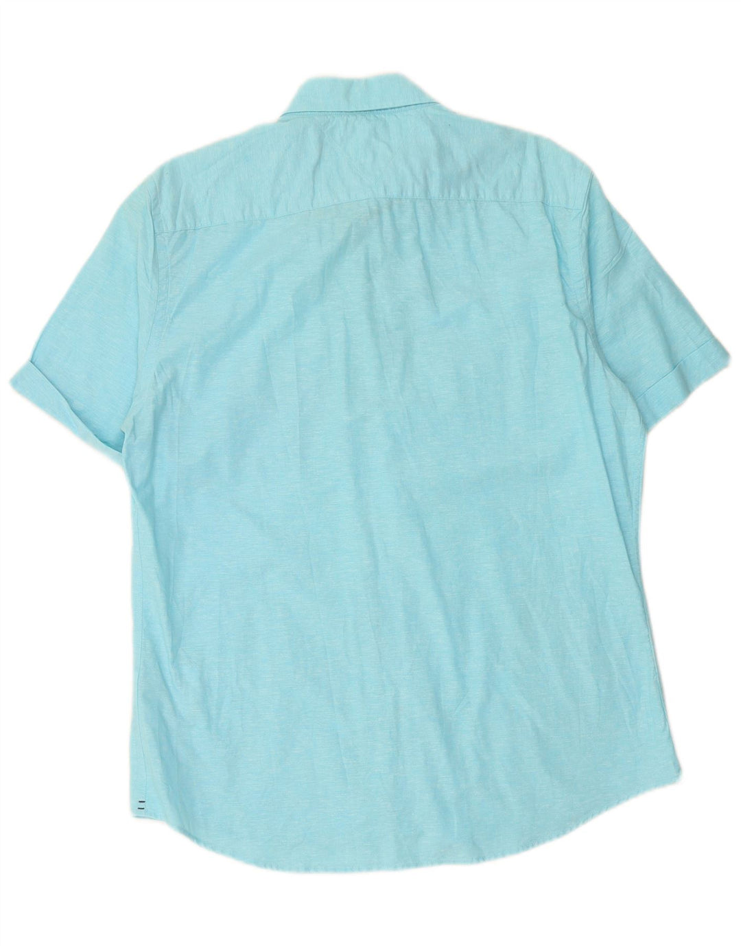 TOMMY HILFIGER Мужская рубашка с коротким рукавом, большая синяя льняная ткань