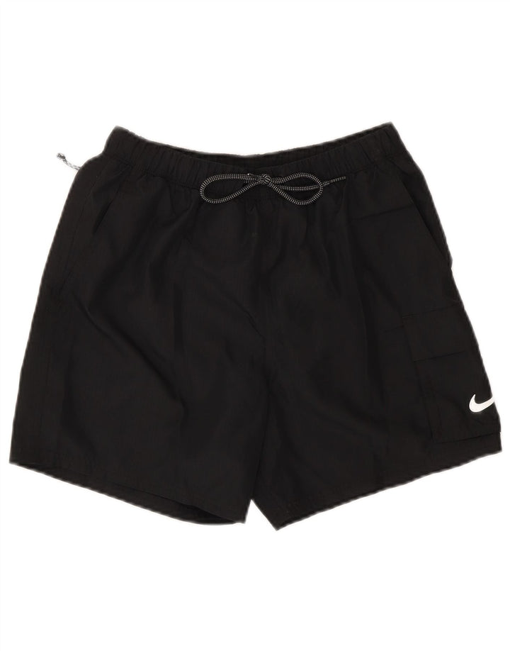 NIKE Mens Cargo Swimming Shorts Small  Black Polyester