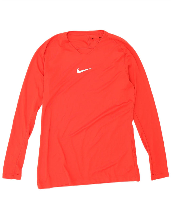 Мужские кроссовки Nike Dri Fit Slim Fit с графикой и длинными рукавами, большой красный полиэстер