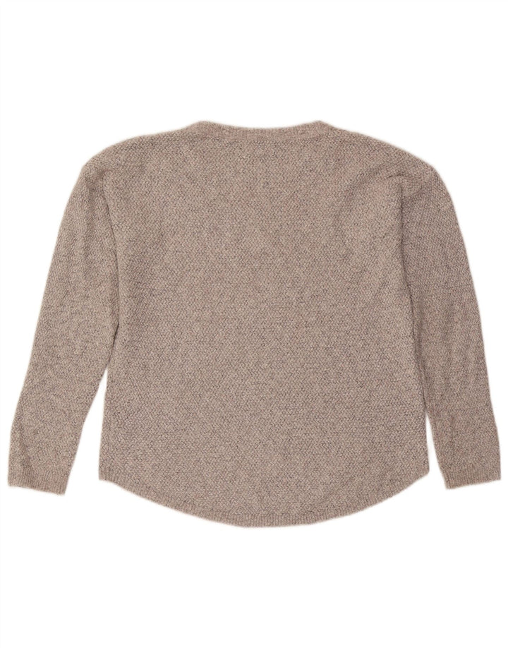 Женский свободный джемпер с вырезом «лодочкой» для толстого лица, маленький серый хлопковый свитер, Великобритания 10