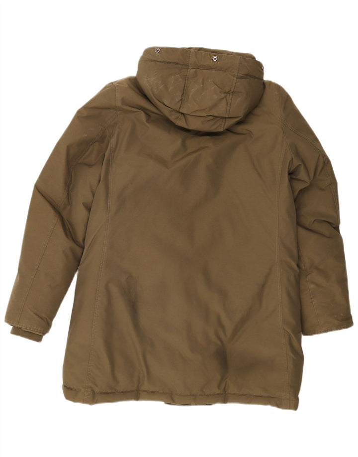 Женское стеганое пальто с капюшоном Woolrich UK 14, хлопок среднего цвета хаки