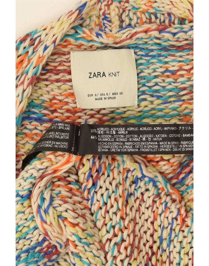 Женский кардиган оверсайз с рукавами 3/4 Zara UK 10, маленький разноцветный