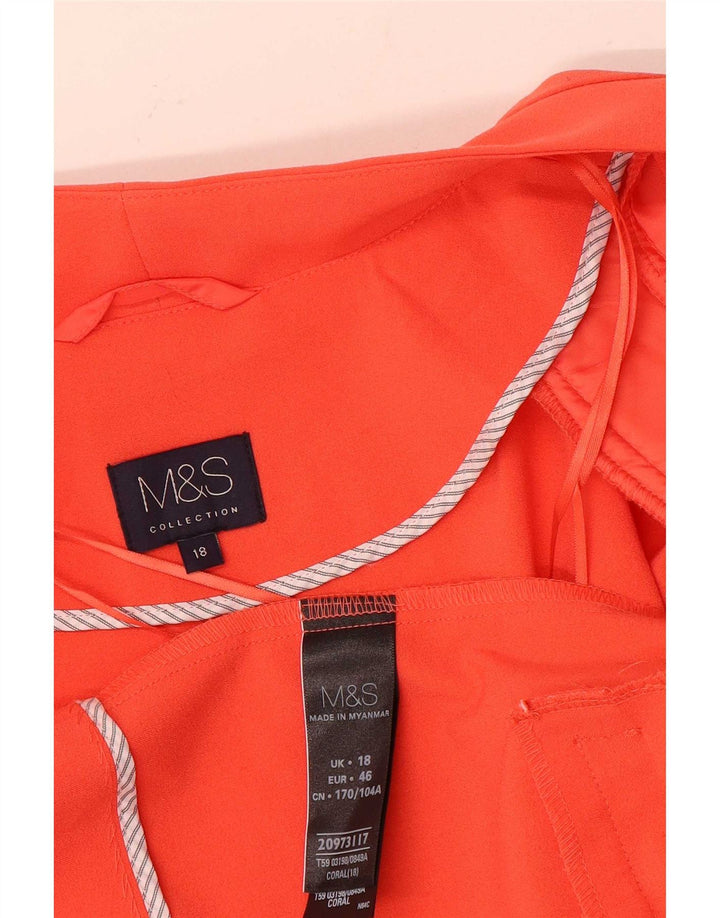 Женский открытый пиджак Marks & Spencer UK 18 XL оранжевый полиэстер