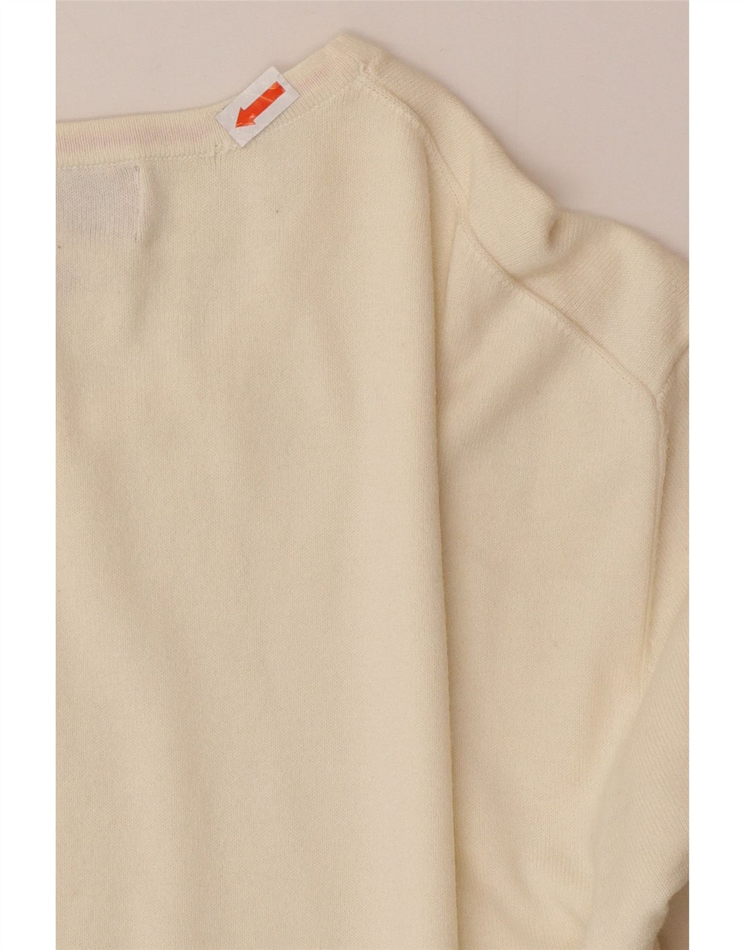 HUGO BOSS Mens Crew Neck Jumper Sweater Small Off White Cotton
