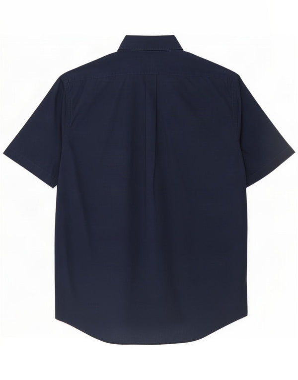 Мужская рубашка классического кроя с коротким рукавом Ralph Lauren XL, темно-синяя, хлопок