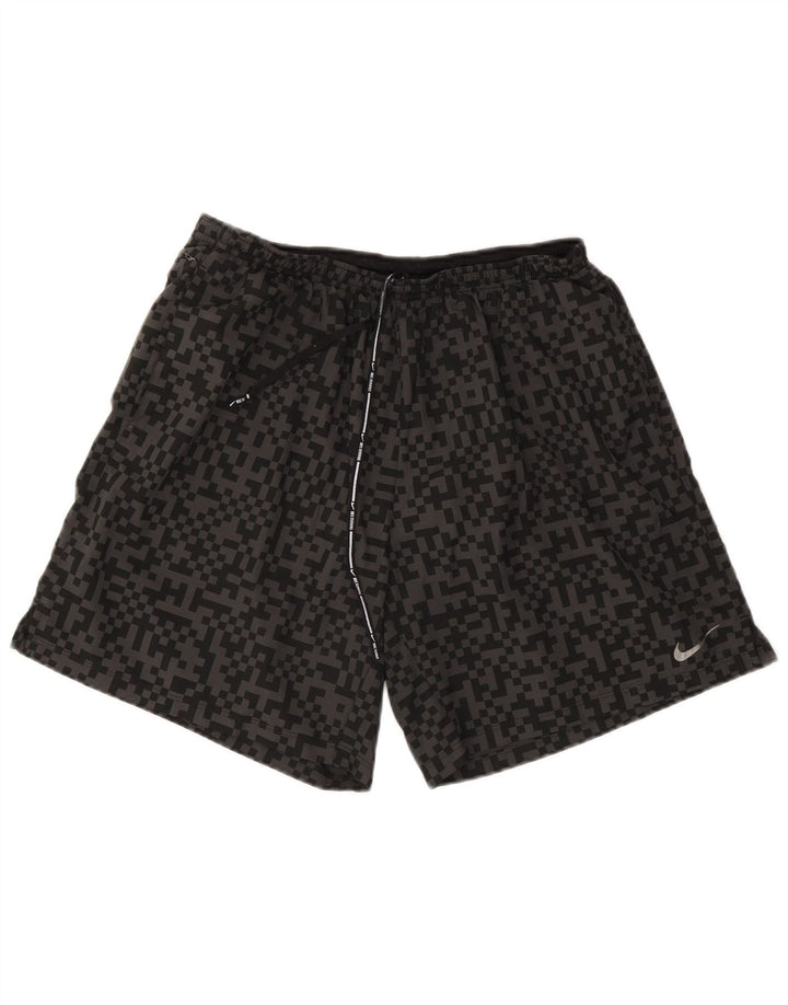 Мужские спортивные шорты Nike Dri Fit XL, черные, полиэстер с геометрическим рисунком