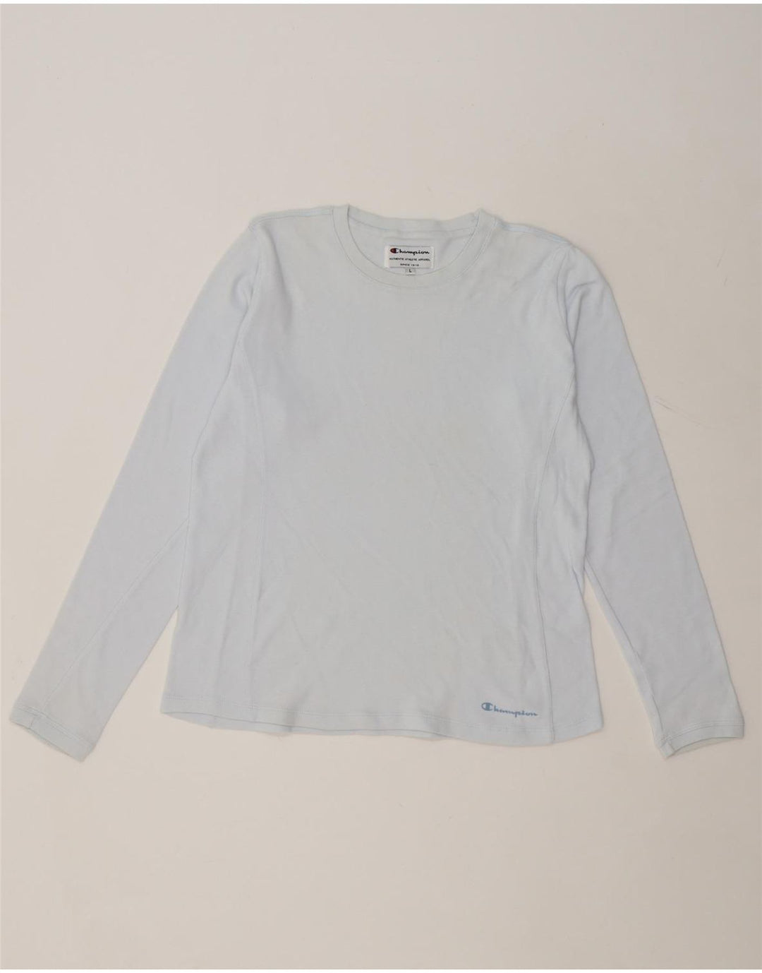 CHAMPION Womens Top Long Sleeve UK 16 Large Blue Cotton Vintage Champion and Second-Hand Champion from Messina Hembry 