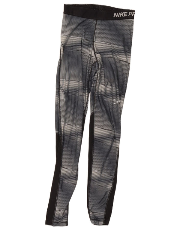 Nike Boys Graphic Leggings 10-11 Years Grey Colourblock Polyester