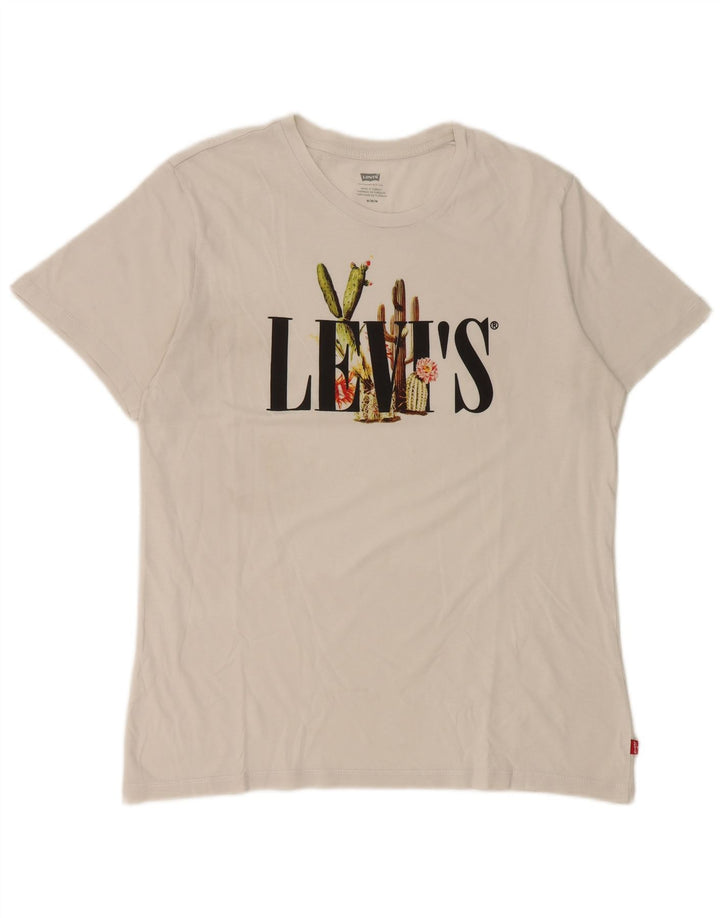 Женская футболка с рисунком Levi's Top UK 14, средний белый