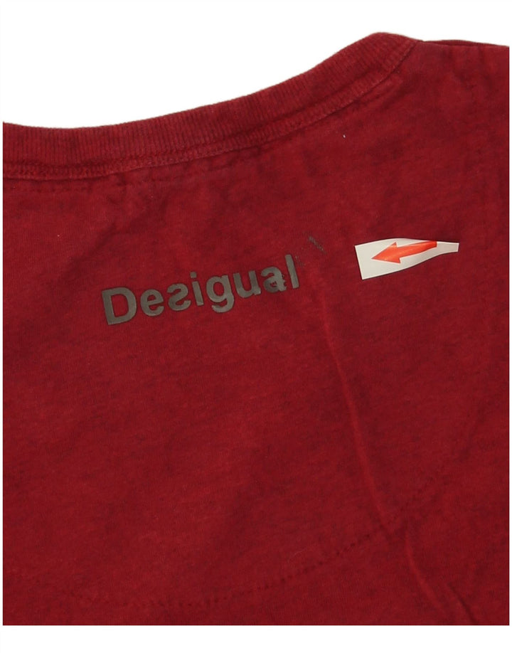 Мужская футболка с рисунком Desigual, маленькая красная, хлопковая