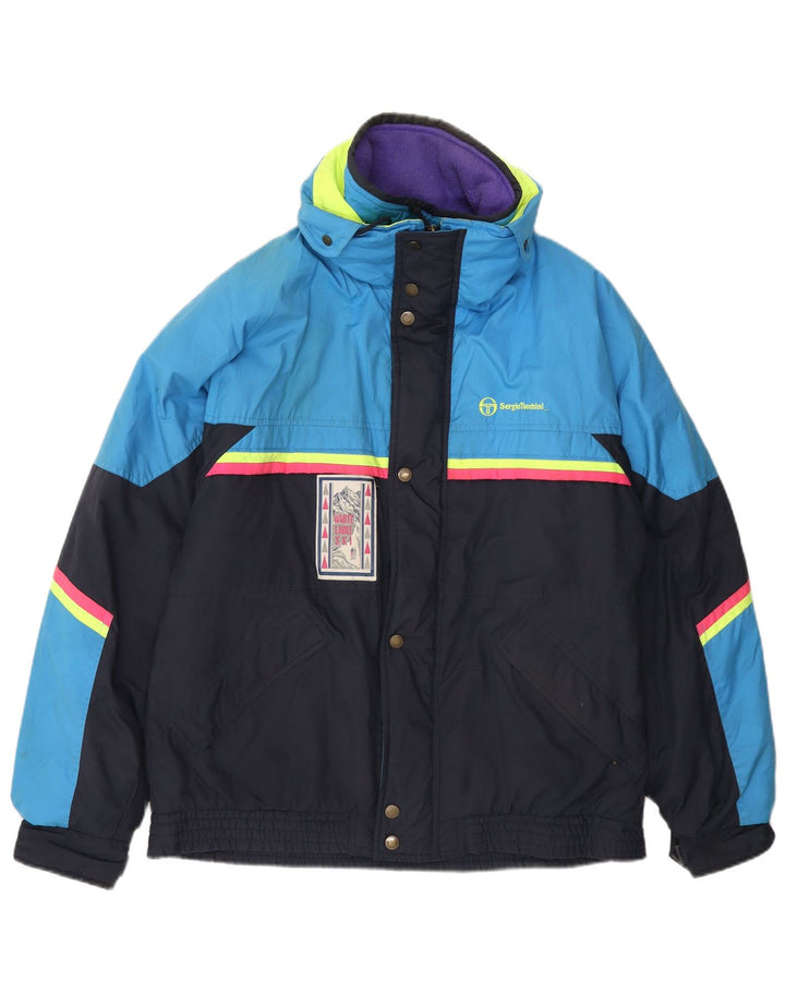 Мужская лыжная куртка Sergio Tacchini UK 42 XL темно-синяя, полиэстер с цветными блоками