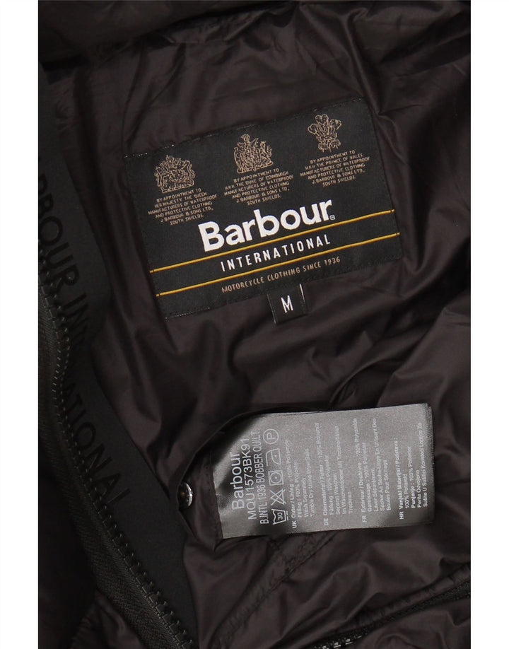 Мужская утепленная куртка с капюшоном Barbour UK 38, средний черный полиамид