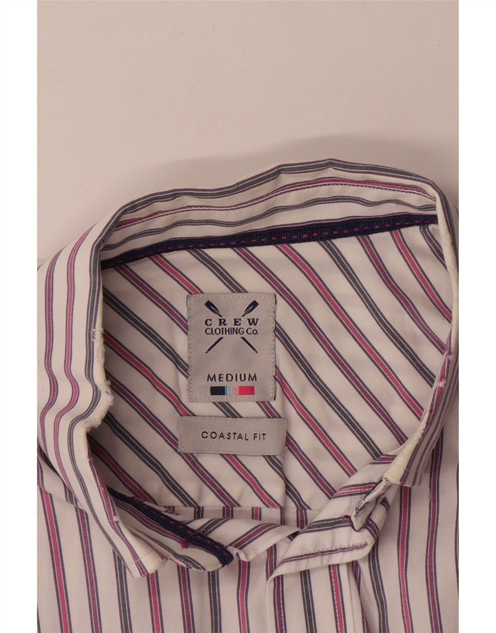 Crew Clothing Мужская рубашка прибрежного кроя средней длины из хлопка в разноцветную полоску