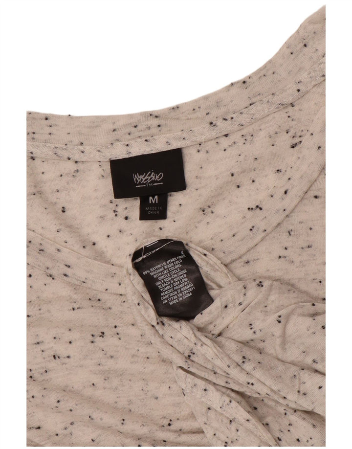 Женское платье-футболка MOSSIMO UK 12, средний размер, белый вискоза с крапинками