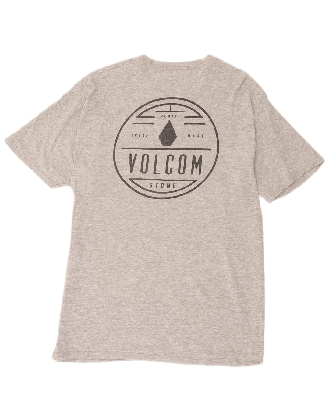 Мужская футболка Volcom с рисунком, большой серый хлопок с крапинками