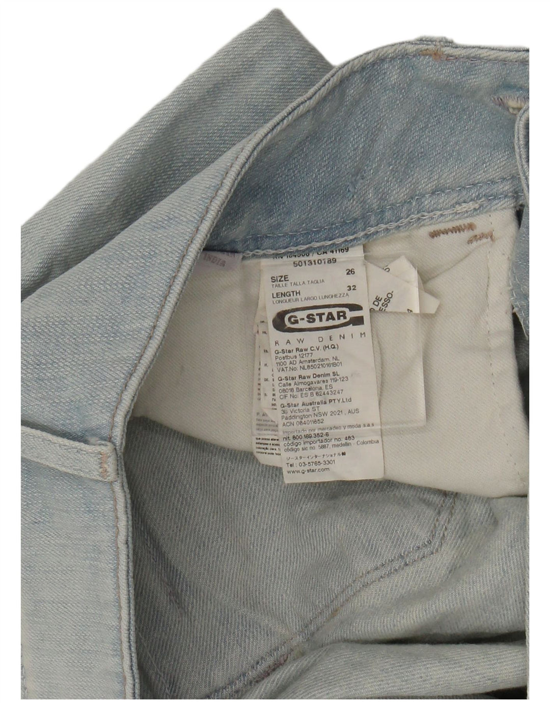 Женские узкие джинсы G-STAR W26 L25 синие, хлопок
