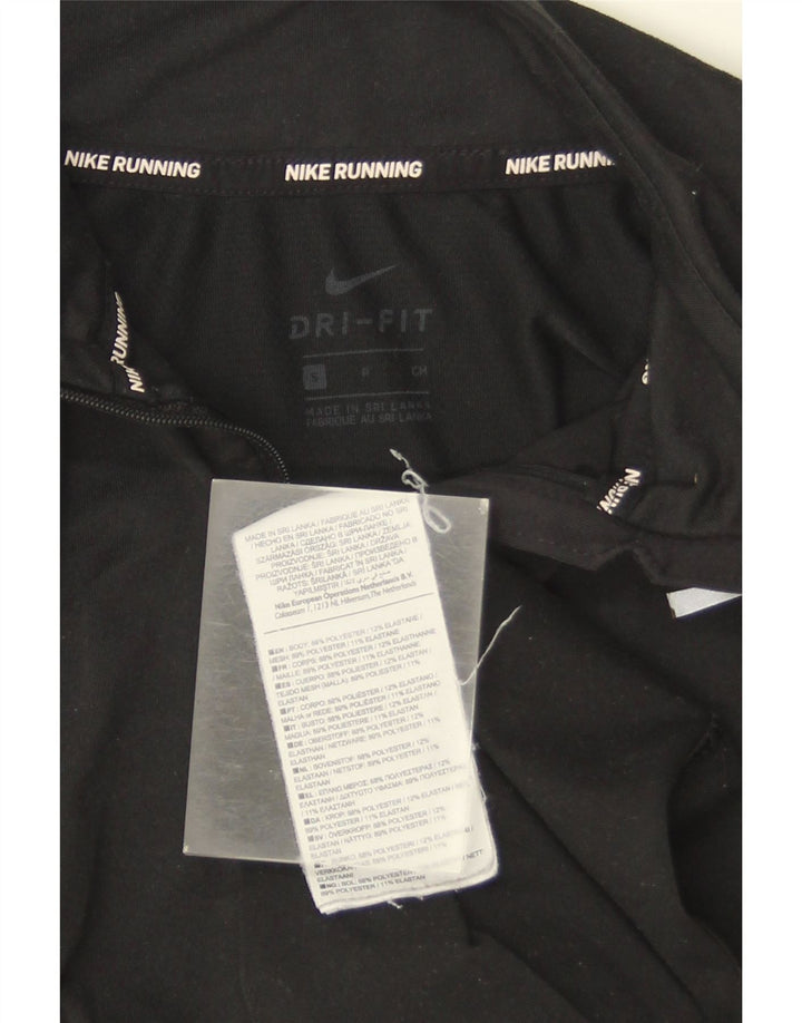 Женский спортивный костюм-пуловер с воротником на молнии Nike Dri Fit UK 10, маленький черный