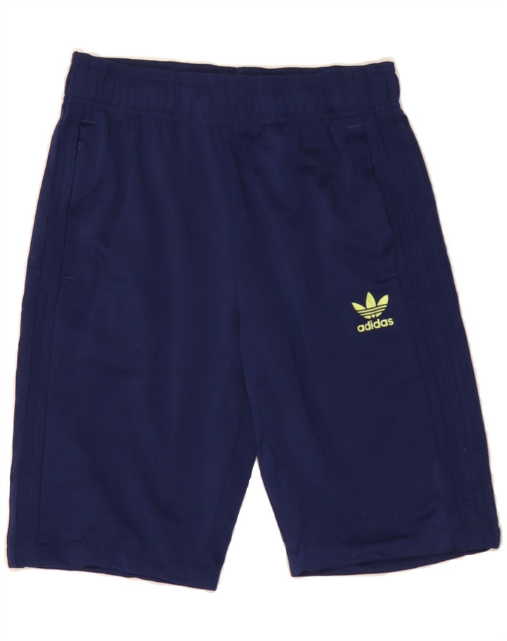 ADIDAS Boys Sport Shorts 13-14 Years Navy Blue Polyester Vintage Adidas and Second-Hand Adidas from Messina Hembry 