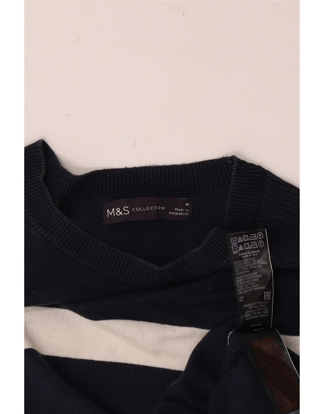 Женский джемпер с вырезом «лодочка» Marks & Spencer UK 12, средний черный в полоску