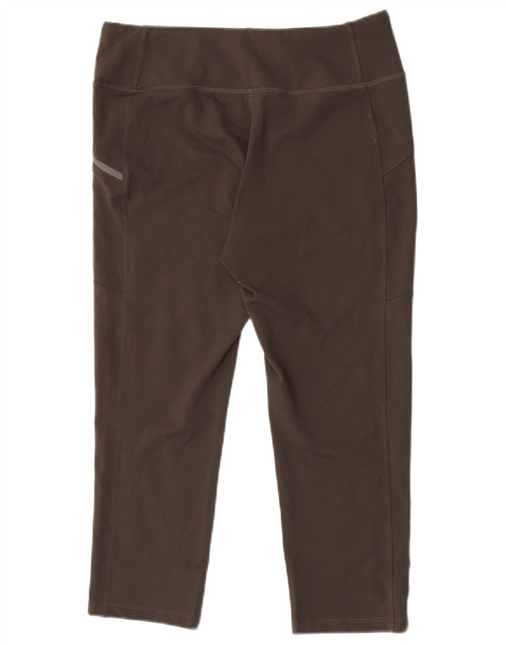 Женские леггинсы-капри Eddie Bauer UK 12, средний зеленый полиэстер