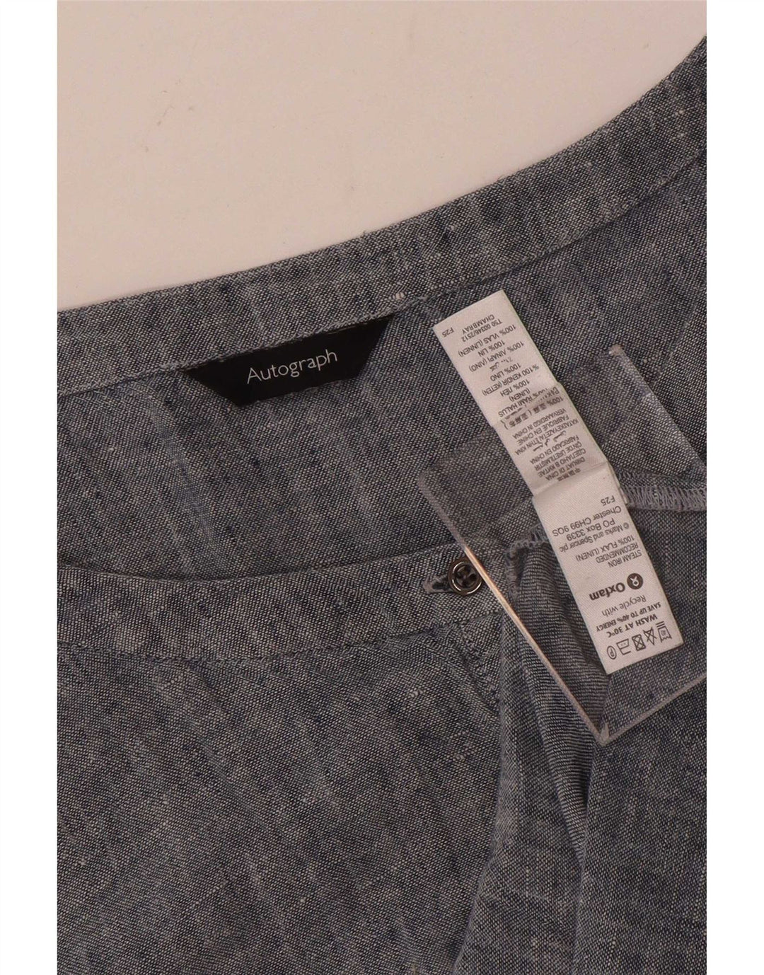 Женское платье прямого кроя Marks & Spencer с автографом, Великобритания, 22, 3XL, синее, льняное