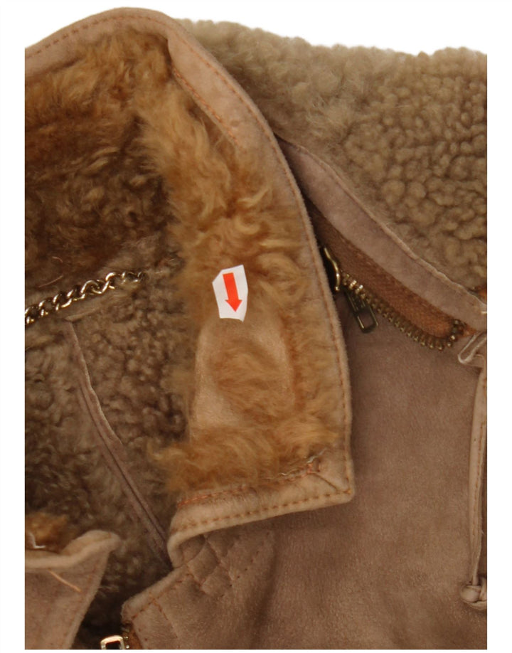 ДУБЛА Женская дубленка с капюшоном IT 48 XL Коричневый