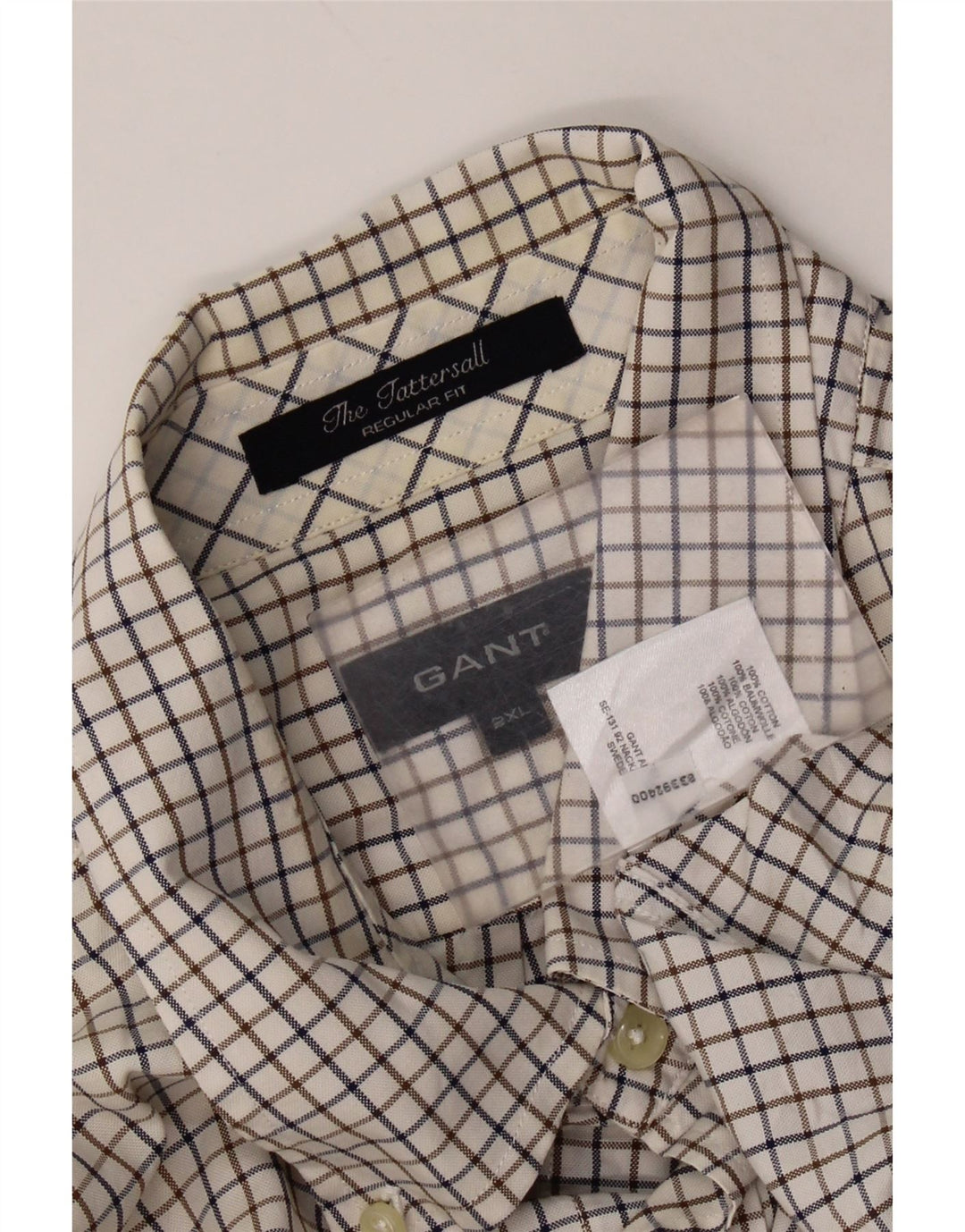 Мужская рубашка стандартного кроя Gant 2XL, хлопок в белую клетку