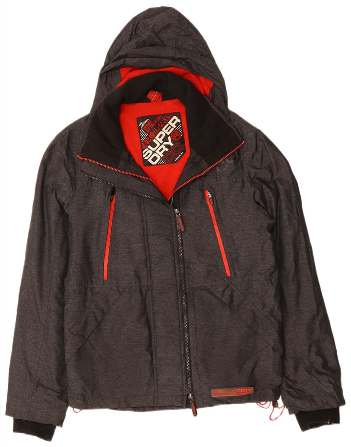 SUPERDRY Мужская ветровка с капюшоном UK 38 Средний Серый Полиэстер