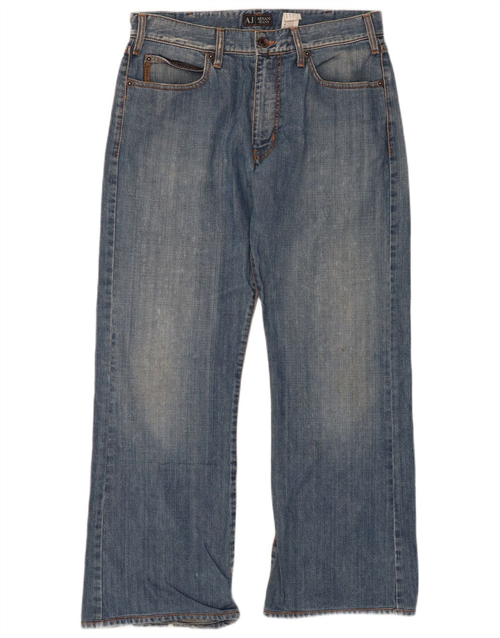 Мужские прямые джинсы ARMANI W34 L30 синие, хлопок